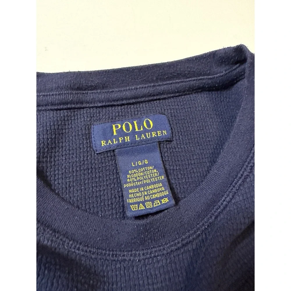 Polo Ralph Lauren Waffle Knit Thermal Sleepwear Navy Men's Size Large